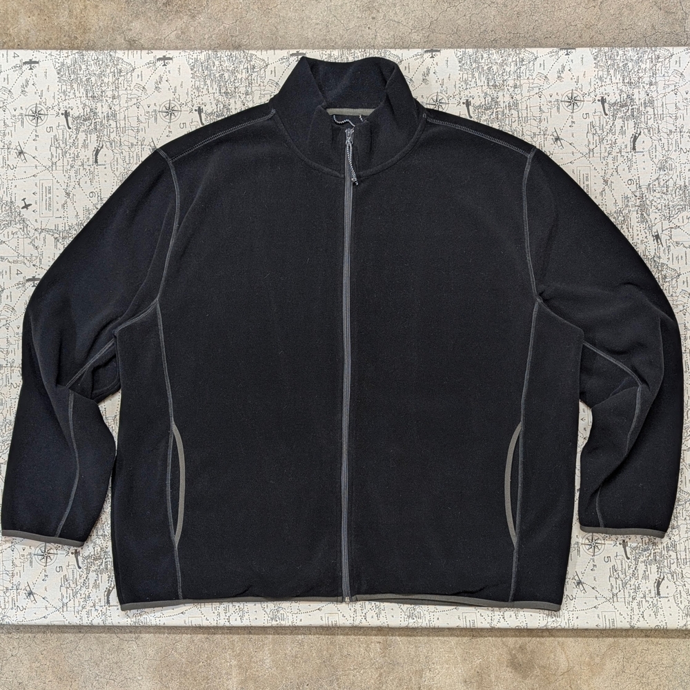 St. John's Bay Black Fleece Full Zip Up Jacket Size XXL